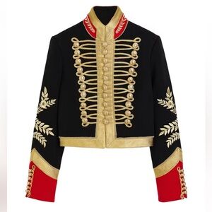 Paco Rabanne x H&M wool embroidered military jacket Size M